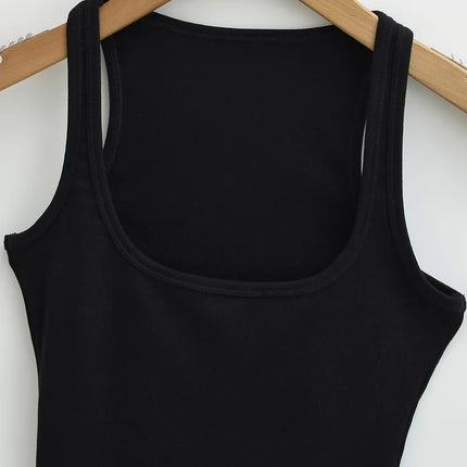 Summer U-neck Sculpted Square Neck Tank Top for Women New 2025 Fashionable Sleeveless Top