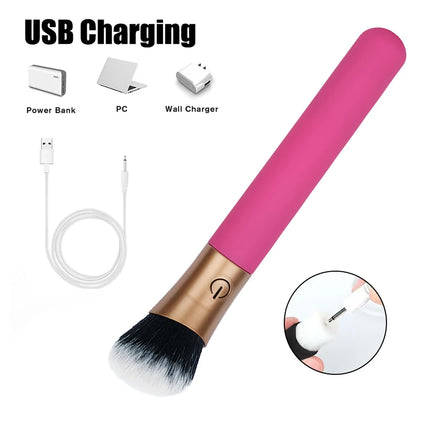 Electric Vibration Rechargeable Makeup Brush Vibrator Tools Cosmetic Brush Foundation Blush Loose Powder Brush Beauty Tools 18+
