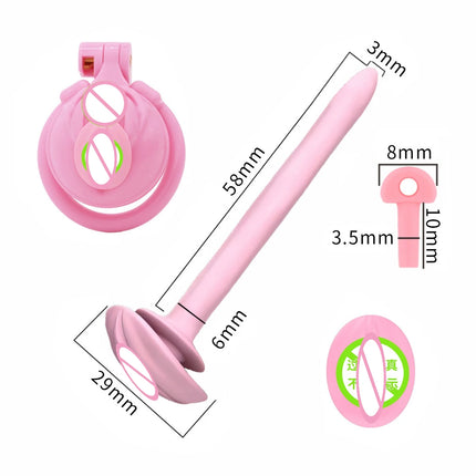 Soft Catheter Chastity Cage Accessories Male CB Lock Silicone Urine Plug Disassembly SM Pseudo Female Lock Sex Toys