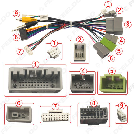 For Suzuki Baleno Solio S-presso Car 16pin Power Cord Wiring Harness Adapter for Head Unit Installation - Universal Fit