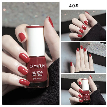 40 Colors Nail Polish Quick Dry No-bake Lasting Water-based Tearable Manicure Not Easy To Fade Semi-permanent Varnish Nail Art