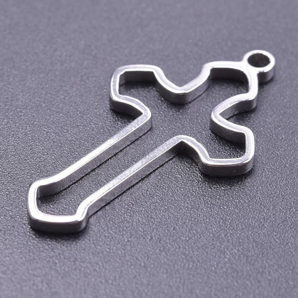 5pcs/Lot High Quality Stainless Steel Cross Pendants For Jewelry Making Supplies Metal Rose Lava Ankh Cross Charms DIY Materials