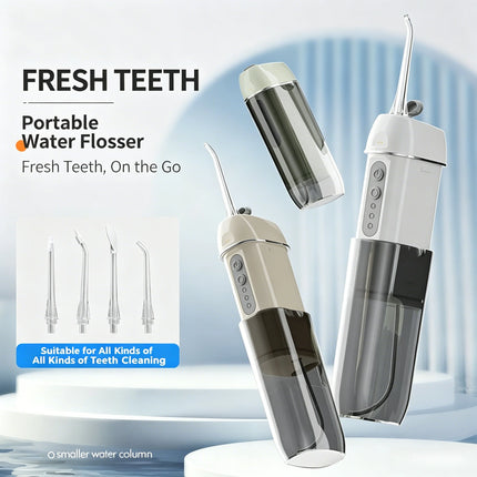 Portable Retractable Water Flosser, Electric Oral Irrigator for Teeth Cleaning, Braces & Tongue Care, Ultrasonic Dental Cleaner