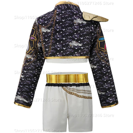 Girls Party Carnival Idol Roleplay Suit Fashion shorts+top+jacket three-piece set 2026 Spring Birthday Party Costume Kids