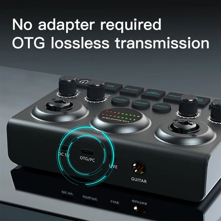 F10 Live Sound Card Streaming Audio Voice DJ Mixer Sound Card Audio for Voice Podcast Live Control Kit Podcast Accessories