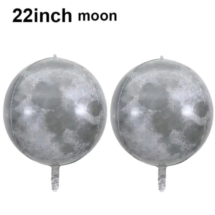 5pcs 22Inch 4D Sphere Outer Space Balloons World Map Galaxy Planet Earth Balloon Space Theme Birthday Decorations World Map Ball