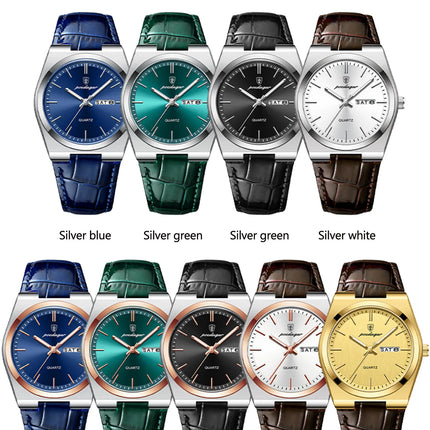 POEDAGAR Luxury Trend Men Watch Waterproof Luminous Date Week Man Wristwatch Military Outdoor Leather Men's Quartz Watches Reloj