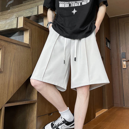 Men's Quick Dry Breathable Solid Color Casual Jogging Shorts Trendy Mid-Length Outdoor Sports Pants Male