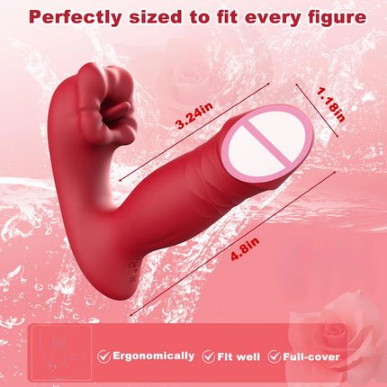 Heating Dildo Tongue Masturbation Vibrator App Control 9 Clitoral Licking Thrusting Modes G-Spot Sex Toys for 18+ Women Couples