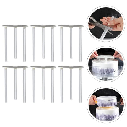 Cake Layer Support Frame, Reusable 9/12/16/20/26 cm Cake Board and Cake Pin Rod for Layered Cake Structure and Stacking