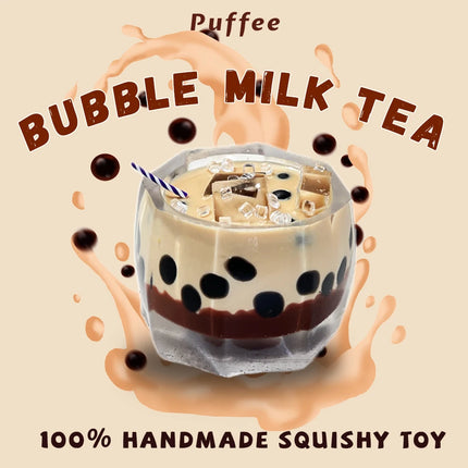 Bubble Milk tea Food-grade Silicone Squishy Toy, Marshmallow Hot Cocoa, Creamy Soft Adhesive Toy, Taba Squishy, Boba Drinks