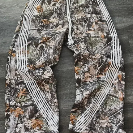 Y2k Embroidered Gray Casual Pants Camo Functional Tactical Functional Men's Women's Premium Jogging Drawstring Sweatpants
