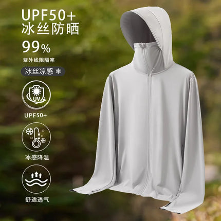 UPF50 UV Protection Ice Silk Cool Feeling Sun Protection Clothing Lightweight Breathable Fishing Jacket Outdoor Sports Shirt