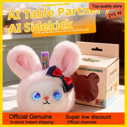 Ai Chatting Early Education  Toy Rabbit Round Smart Ai Desk Companion Gift 66 Internationally  Languages For Friends Classmates