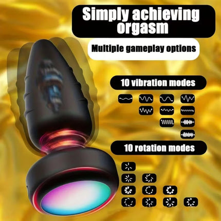 360°Rotation Vibrating Butt Plug Sex Toy Remote Control LED Light Anal Plug G Spot Prostate Massager Vibrator Dildo Adlut Supply