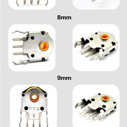 TTC Rotary Mouse Scroll Wheel Encoder Gold Mark 1.74mm Hole 20-40g Force Compatible 7-16mm Diameters for PC Mouse Upgrade