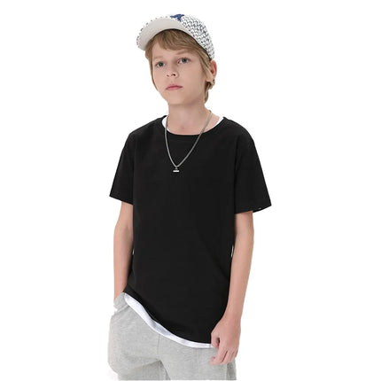 2-16 Years Boys T-shirts Cotton Short Sleeve Girls Clothes Summer Solid T-shirt Teenage Children Tees Kids Korean Top Baby Clothes