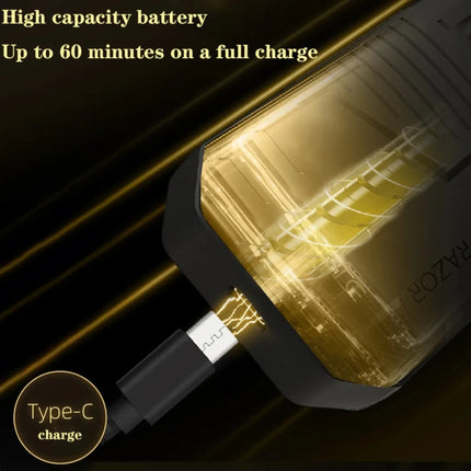 VGR 375 Professional Men's Electric Shaver Waterproof Independent Foil Electric Shaver Convenient Cordless Hair Trimmer