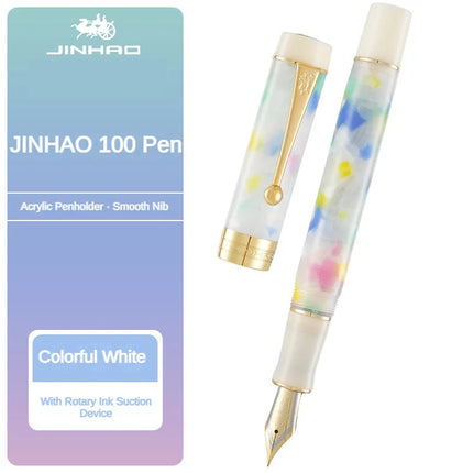 JINHAO 100 Acrylic Fountain Pen Beautiful Green Gift Pen EF/F/M with Converter Writing Office School Supplies Stationery