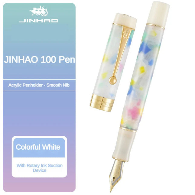 JINHAO 100 Acrylic Fountain Pen Beautiful Green Gift Pen EF/F/M with Converter Writing Office School Supplies Stationery