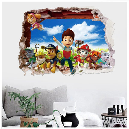 Cartoon 3d Paw Patrol Wall Stickers For Kids Rooms Living Room Boys Girls Children Bedroom PARTY DIY Home Decor