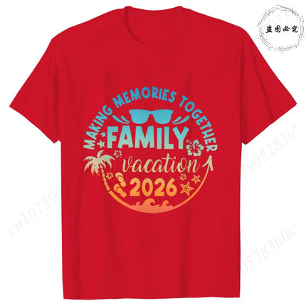 2026 Family Vacation Matching T-shirts Making Memories Together Gradient Print Tops Summer Trips Cruise Holidays Women Clothing
