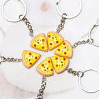 6pcs pizza keychain