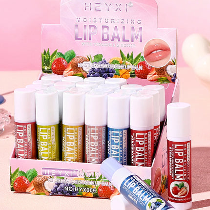 24pcs fruit flavor lipstick set - moisturizing lipstick, suitable for all skin lip care, suitable for Christmas gifts