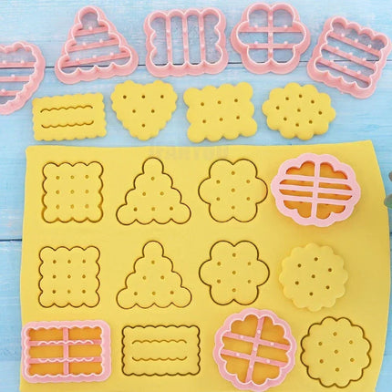 8pcs Cookie Molds Set Cookies Cutters Classic Retro Biscuit Mold Confectionery Biscuit Stamp Baking Party Pastry Baking Tools