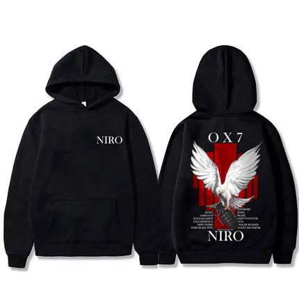 Rapper Niro OX7 Album Graphic hoodie Men Women Hip Hop Fashion Pop Music sweatshirt Male Casual Cotton Vintage pullover hoodies