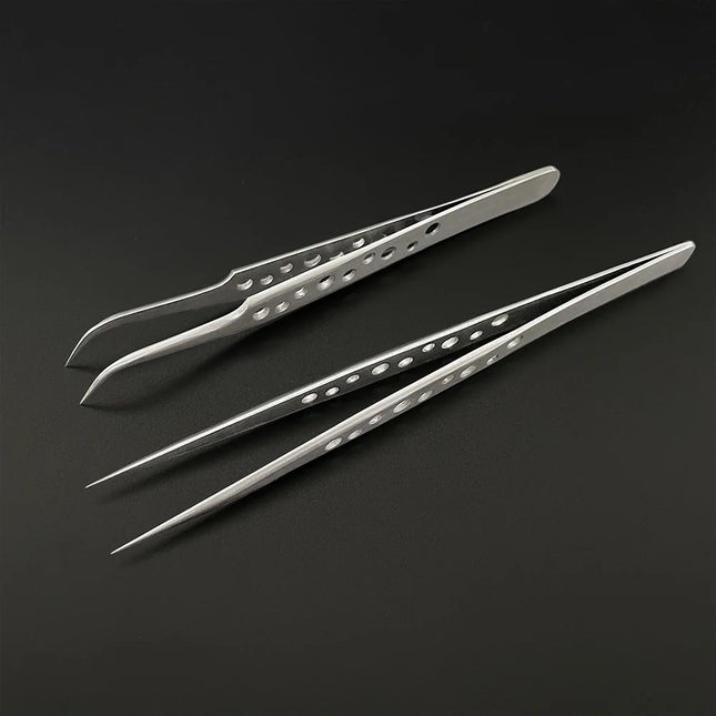Electronics Industrial Tweezers Precision Anti-static Curved Straight Tip Stainless Forceps Phone Repair Hand Tool sets