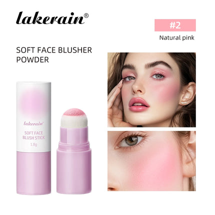 Lakerain Blush Stick Cheek Lip Tinted Moistured Long-wearing Flush Blusher Silky Brighten Blush Cream Cosmetics Matte Nakeup