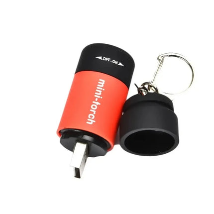 1PC Mini Keychain Lamp USB Rechargeable LED Multifunctional Strong Light Pocket Keychain Flashlight Home Outdoor Hiking Camping