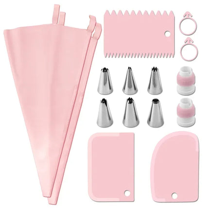 15Pcs/Set Pastry Sleeves Bags Reusable Confectionery Nozzles Piping Pocket DIY Cream Squeezing Leak Bag Cake Bakery Supplies