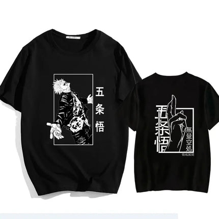 Jujutsu Kaisen Satoru Gojo Unisex Pure Cotton T-shirt 2026 Summer Anime Print Loose Casual Parent-child Short Sleeved Top