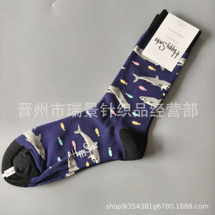 High Quality Fashionable Men's Mid-Calf Cotton Socks HappySocks New Arrival Suitable for All Seasons Swedish Design