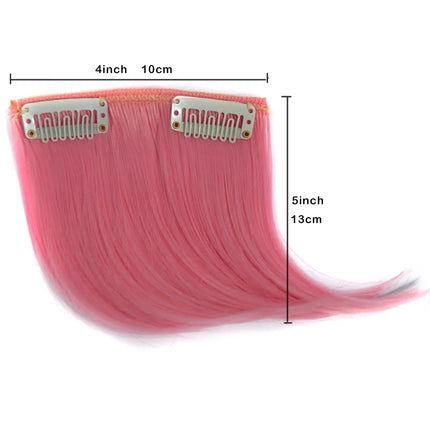Zolin Small Hair Bangs Extension Invisible Clip In Hair Gray Pink Red Colorful Colors Synthetic Fringe For Cosplay Accessories