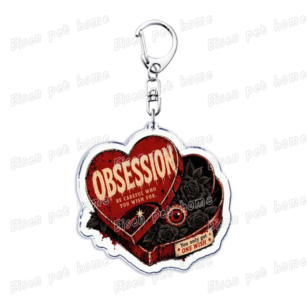 Horror Movie Obsession Keychain for Accessorie Bag Scary One Wish Willow Farming Keyrings Jewelry Friends Nikki Fans Gifts