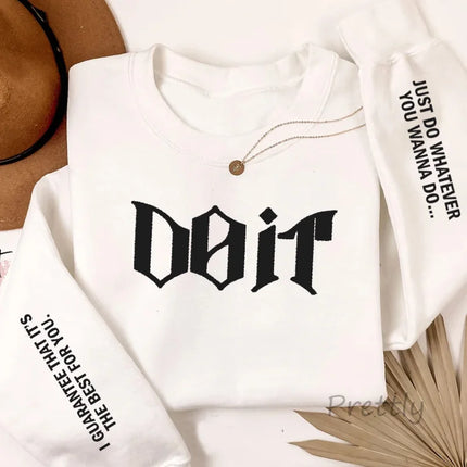Do It Crewneck Sweatshirt Women Men Pink Kpop Fan Merch SKZ Sweatshirts Pullover Long Sleeve Hoodies Streewear Woman Clothing