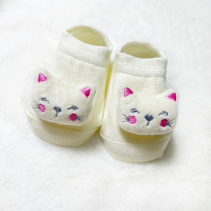 Kawaii Cotton Infant Toddler Baby Boys Girls Stitch Clothes Korean Cute Cartoon 3D Doll Newborn Rubber Anti-slip Floor Socks