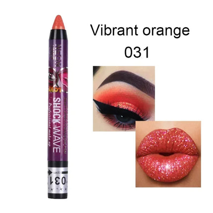 36 Color Eye Shadow Pen Waterproof 2 In 1 Not Smudge Eye Shadow Stick Lip Makeup Pen Glitter Shimmer Long-lasting Eye Shadow Pen
