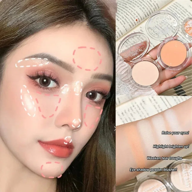 Single Matte Highlighter Palette White Beige Face Nose Brighten Contour Makeup Tea Brown Eye Shadow Lying Silkworm Rouge Powder