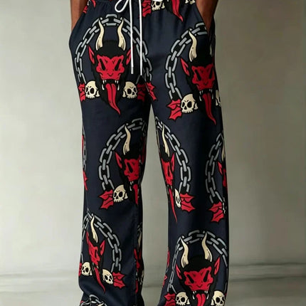 Men's horror Halloween printed casual pants, suitable for themed parties, outdoor activities, and holiday occasions