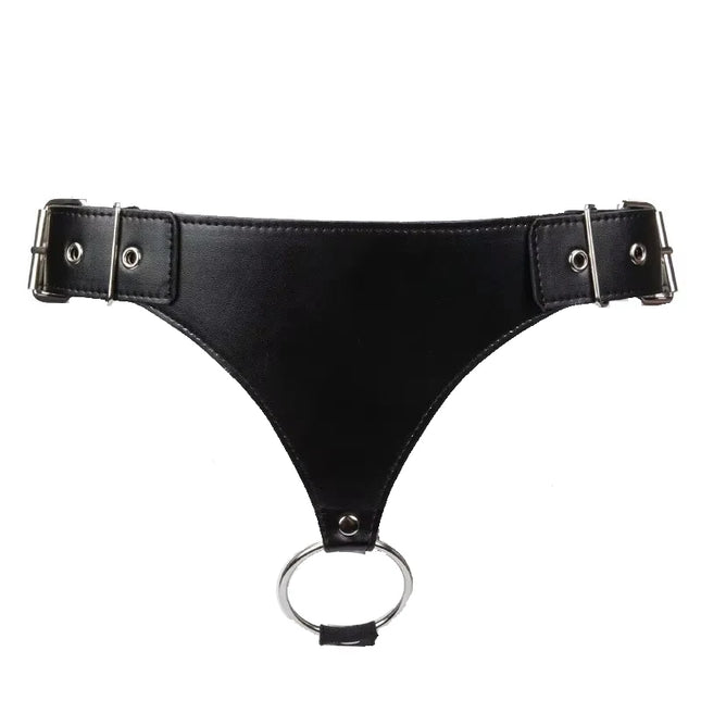 Leather Butt Plug Harness with Cock Male Chastity Belt Device for Anal Plug Adult Sex Toys Open Crotch Panties Lingerie