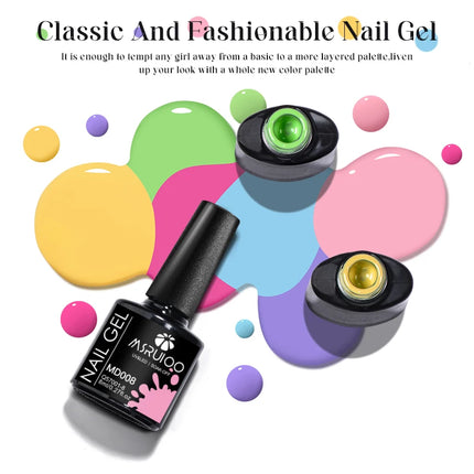 6pc All-Season Colors Gel Nail Polish Set UV LED Soak Off Nail Art Supplies Semi Permanent DIY Manicure Salon Nails Design