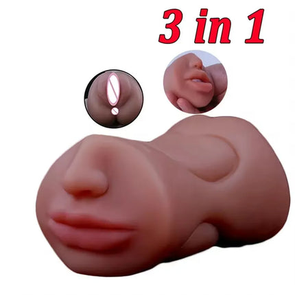 2 IN 1 Sex Toys Masturbation For Men Deep Throat Artificial Real Pussy Oral Male Masturbator Realistic Vagina Adult Pocket Pussy