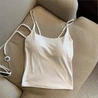 S / White (fixed pad adjustable shoulder strap