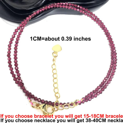 Natural Stone Beads Necklaces bracelet 2-3MM Faceted Round Quarts Tourmalins Mini Beads Necklaces For Women Jewelry Gifts