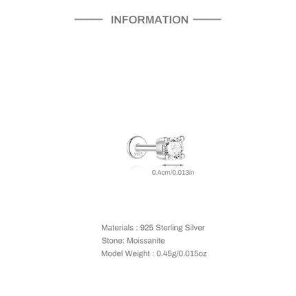 Aide Mini 2/3/4mm Moissanite Earring For Women 925 Sterling Silver Earring INS Trend Wedding Ear Studs Jewelry Brincos de Pratas