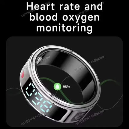 2026 Smart Ring with Display Screen and Touch, Wireless Charging, Health Manager, 5 ATM Waterproof For Men Women Rings R12 R11